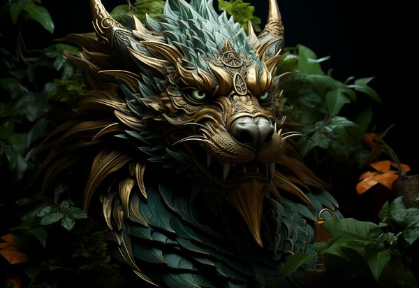 Изумрудно-зеленый китайский дракон