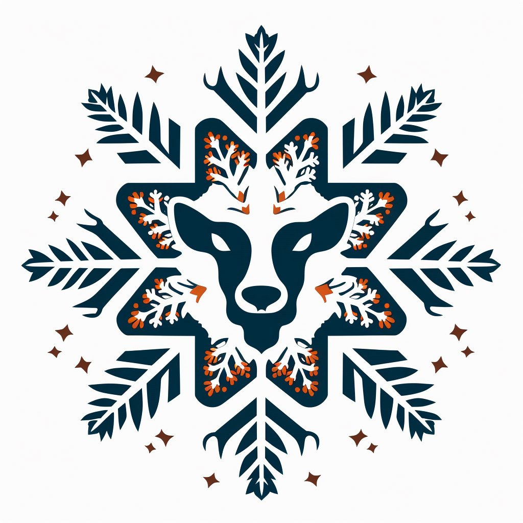 картинки снежинок для распечатки цветные олень