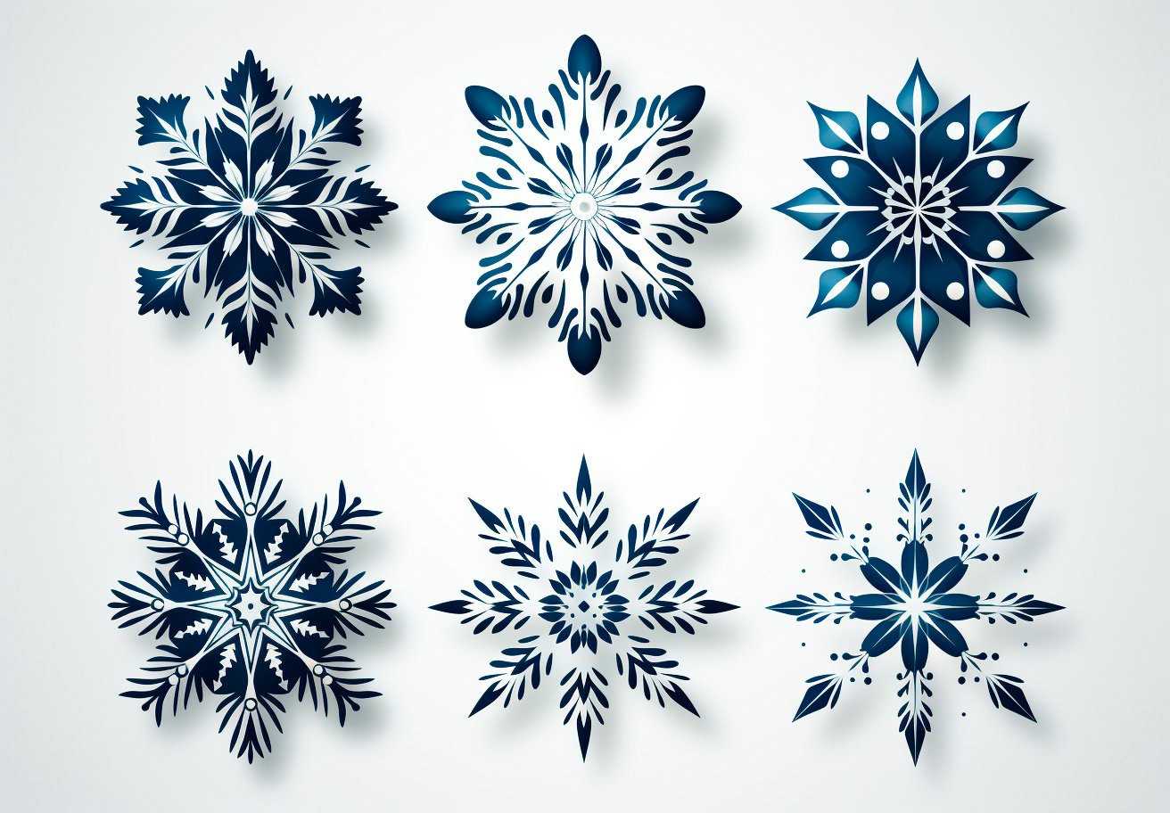 красивые снежинки картинки распечатать синие
