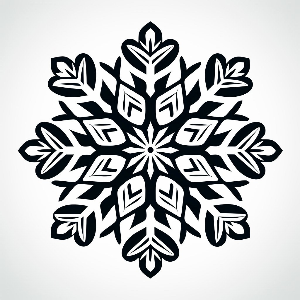 картинки снежинок для распечатки черно-белые